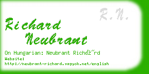 richard neubrant business card